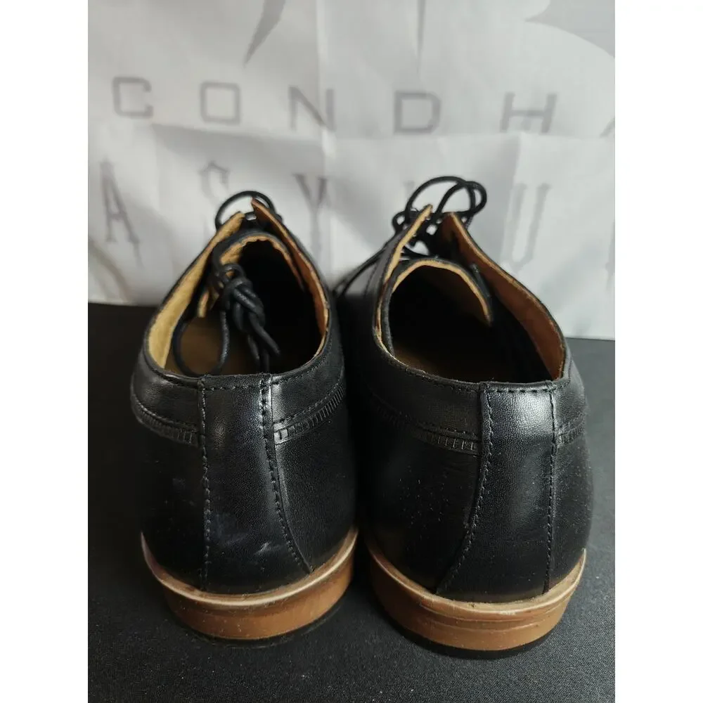 FRANCO FORTINI Men's 9 Bradley Black Leather Oxford Dress Shoes NWOB